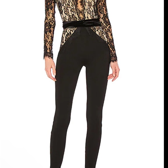 Michael Costello c Revolve Julian Elegant Black Lace Jumpsuit - Picture 3 of 6